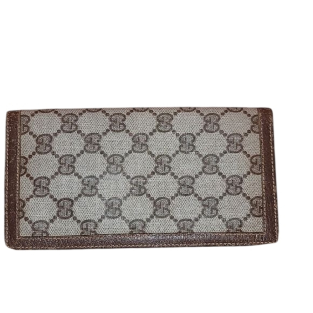 Gucci Gg Supreme Beige/Brown Canvas Cat Animalier Wallet Like New Authentic - Picture 2 of 14